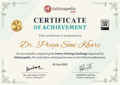 Poetry Writing Challenge Certificate