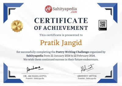 Poetry Writing Challenge Certificate