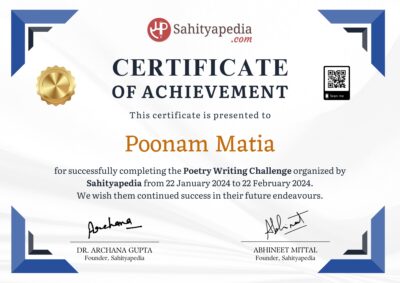 Poetry Writing Challenge Certificate