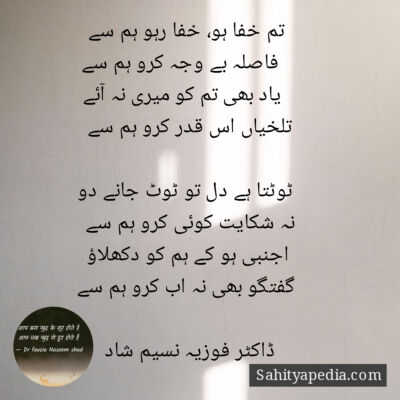 تم خفا ہو، خفا رہو ہم سے