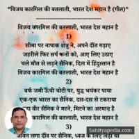 *विजय कारगिल की बतलाती, भारत देश महान है (गीत)*