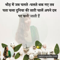 भीड़ में जब चलते -चलते थक गए तब पता चला दुनिया की सारी चालें