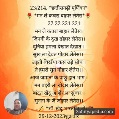 23/214. *छत्तीसगढ़ी पूर्णिका*