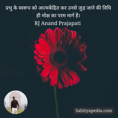 प्रभु के स्वरूप को आत्मकेंद्रित कर उनसे जुड़ जाने की विधि ही