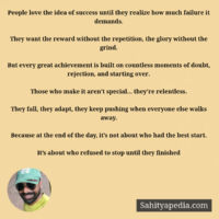 People love the idea of success until they realize how much