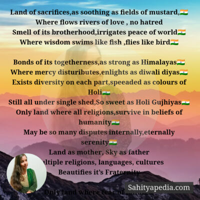 Land of sacrifices,as soothing as fields of mustard,🇮🇳