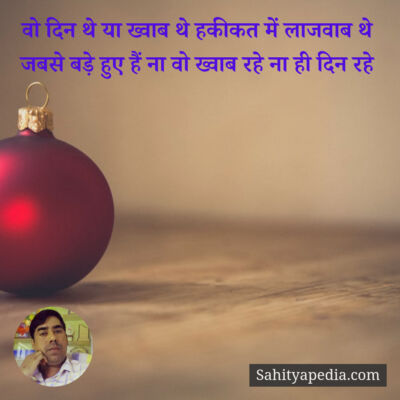 वो दिन थे या ख्वाब थे हकीकत में लाजवाब थे