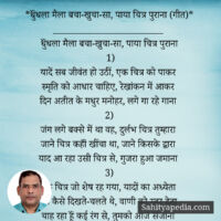 *धुॅंधला मैला बचा-खुचा-सा, पाया चित्र पुराना (गीत)*