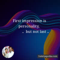 First impression is personality,