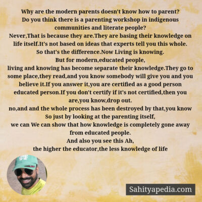 Why are the modern parents doesn't know how to parent?