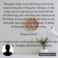 Đồng phục khách sạn tại Hải Phòng tự hào là nhà cung cấp hàn