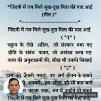*जिंदगी में जब मिले सुख-दुख पिता की याद आई (गीत )*