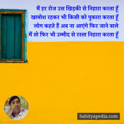 मैं हर रोज उस खिड़की से निहारा करता हूँ