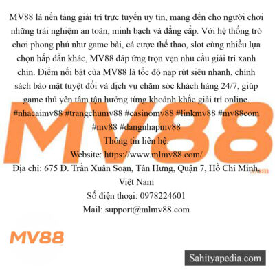MV88 là nền tảng giải trí trực tuyến uy tín, mang đến cho ng