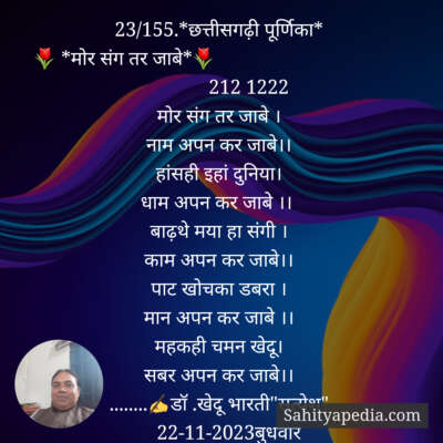 23/155.*छत्तीसगढ़ी पूर्णिका*