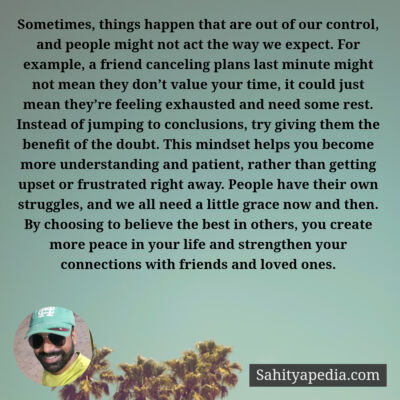 Sometimes, things happen that are out of our control, and pe