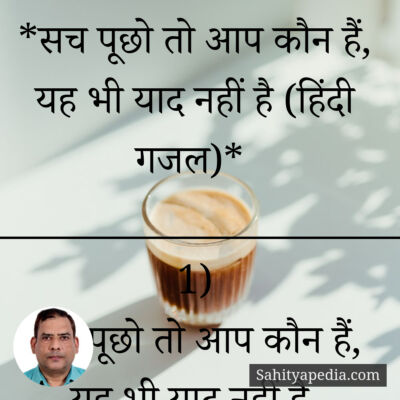 *सच पूछो तो आप कौन हैं, यह भी याद नहीं है (हिंदी गजल)*