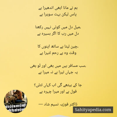 ہم نے مانا ابھی اندھیرا ہے