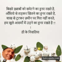 बिखरे ख़्वाबों को समेटने का हुनर रखते है,