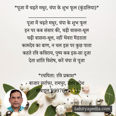 *पूजा में चढ़ते मधुर, चंपा के शुभ फूल (कुंडलिया)*