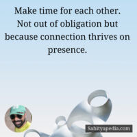 Make time for each other.