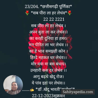 23/204. *छत्तीसगढ़ी पूर्णिका*