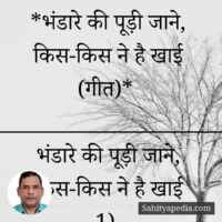 *भंडारे की पूड़ी जाने, किस-किस ने है खाई (गीत)*