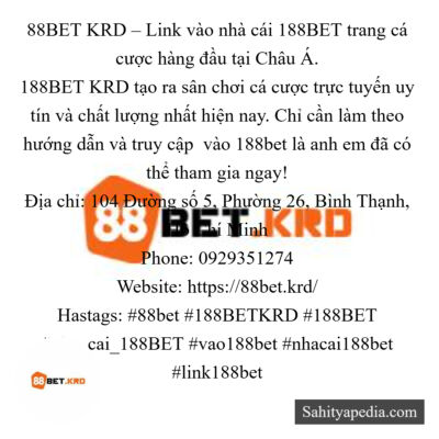 88BET KRD – Link vào nhà cái 188BET trang cá cược hàng đầu