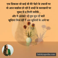 एक शिकस्त जो छाई थी मेरे चेहरे के उफानों पर