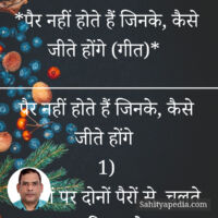 *पैर नहीं होते हैं जिनके, कैसे जीते होंगे (गीत)*