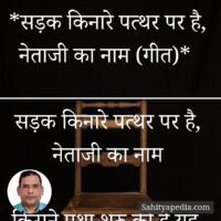 *सड़क किनारे पत्थर पर है, नेताजी का नाम (गीत)*