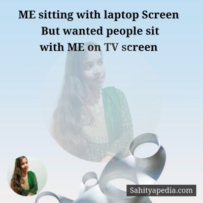 ME sitting with laptop Screen