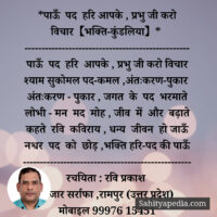 *पाऊँ पद हरि आपके , प्रभु जी करो विचार【भक्ति-कुंडलिया】*