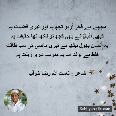 مجھے ہے فخر اُردو تجھ پہ اور تیری فضیلت پہ