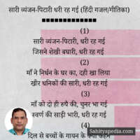 सारी व्यंजन-पिटारी धरी रह गई (हिंदी गजल/गीतिका)