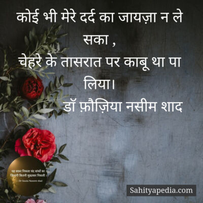 कोई भी मेरे दर्द का जायज़ा न ले सका ,