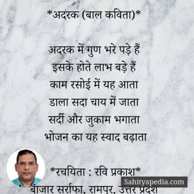 *अदरक (बाल कविता)*