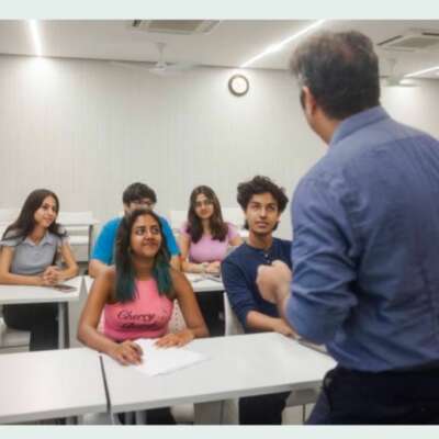 *शिक्षक हमें पढ़ाता है*