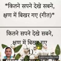 *कितने सपने देखे सबने, क्षण में बिखर गए (गीत)*