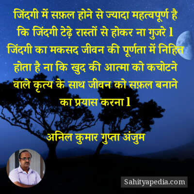 जिंदगी में सफ़ल होने से ज्यादा महत्वपूर्ण है कि जिंदगी टेढ़े