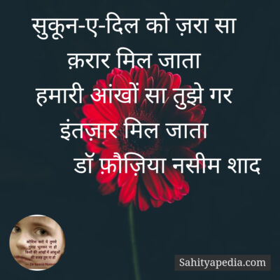 सुकून-ए-दिल को ज़रा सा