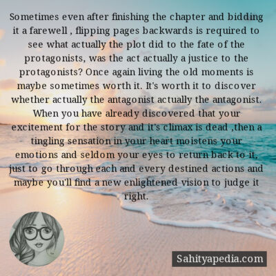 Sometimes even after finishing the chapter and bidding it a