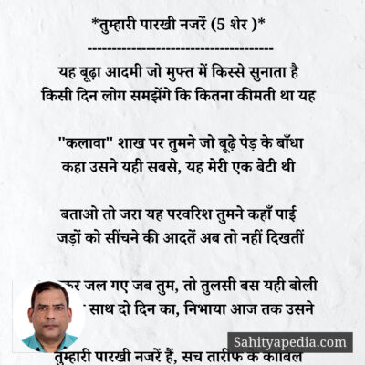 *तुम्हारी पारखी नजरें (5 शेर )*