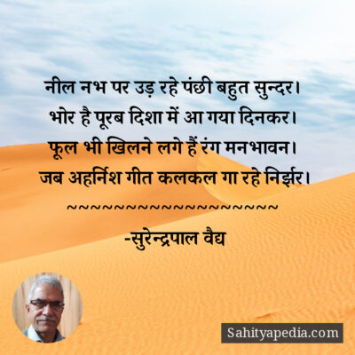 नील नभ पर उड़ रहे पंछी बहुत सुन्दर।