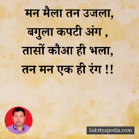 मन मैला तन उजला,
